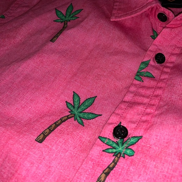 Pink Palm Tree Button Up - Picture 4 of 5